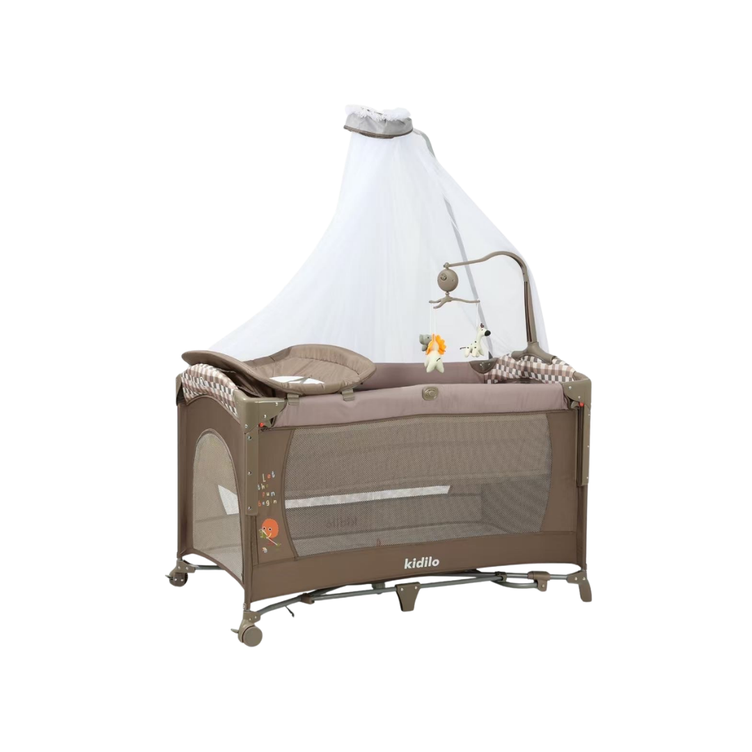 Kidilo UP650A Multifunctional Baby Bed + Play Pen | Khaki
